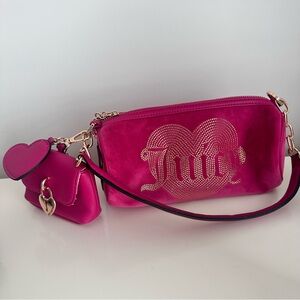 💖 Juicy Couture Y2K McBling Hot Pink Velour Barrel Bag – 2000s Icon